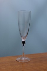 Champagne Flute with Cobalt Blue Drop in Stem