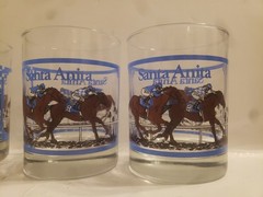 VTG Libbey Glass Santa Anita Lowball Whisky Double Old Fashioned Horse Racing 4