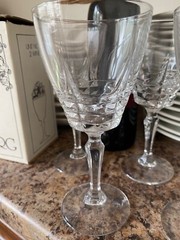 Vintage Cherbourg French Lead Crystal by WM Dalton lot of 4 Wine Glasses France