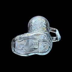 Vintage Anchor Hocking Glass Cowboy Boot Mug Beer Clear Embossed Western 6”