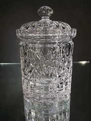 CRYSTAL COVERED BISQUIT~GINGER~ CANDY JAR