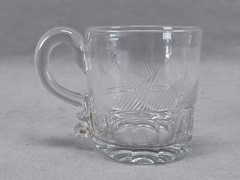 19th Century Pittsburgh Cut Blaze Pattern Handled Whiskey Taster Circa 1840 A