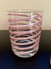 Cera Candy Cane Glasses Christmas Double Old Fashioned Vintage -set of 4 -RARE!