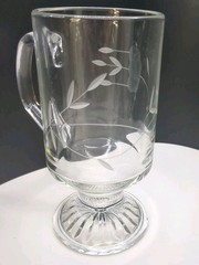 Vintage Princess House Heritage Etched Irish Coffee Mugs – Set of 4 – 5 5/8″ h