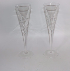 Miller Rogaska Crystal Heart Champagne Flutes. Reed & Barton 10 3/4″