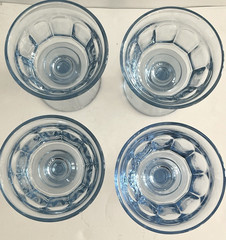 Set of 4 Cambridge Glass Jefferson Light Blue Champagne Tall Sherbet 1401
