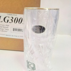 Lorren Home Trends Siena Collection Crystal Water Beverage or Ice Tea Glass 4 pc