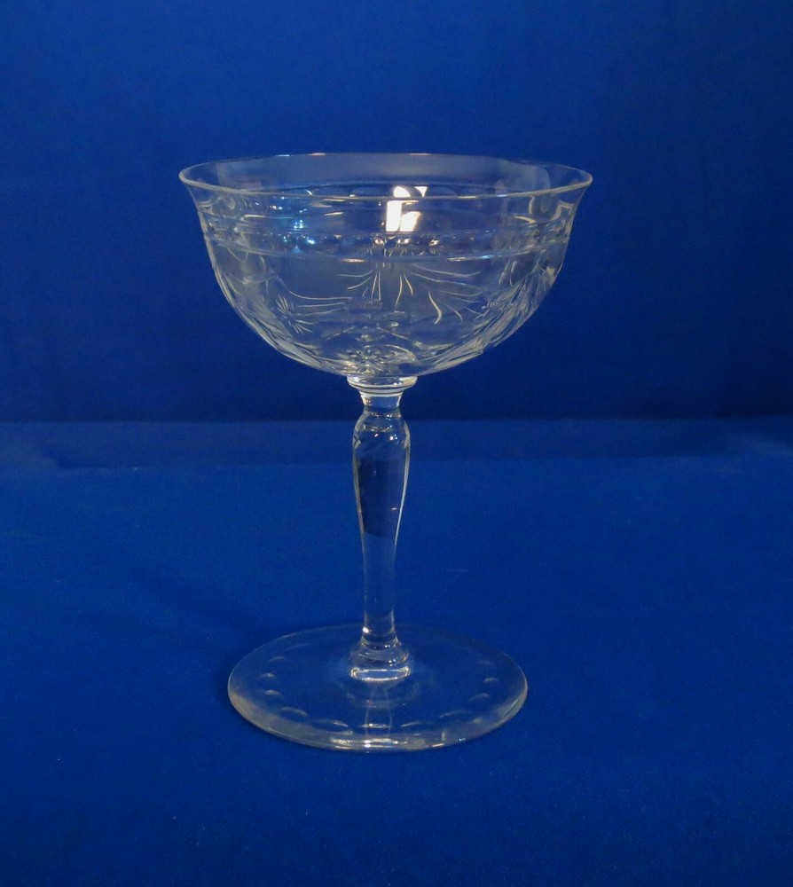Kosta Boda Liquor Cocktail Clear Cut Floral Swag Bowl Ellipse Base Sweden