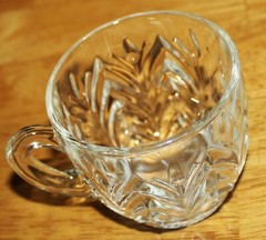 Jeannette Glass Co ~ FEATHER CLEAR #3200 PUNCH CUPS – 1950’S – 5 OZ – Set of 4