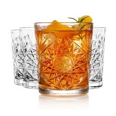 Libbey Hobstar Double Old Fashioned Glasses, 12-ounce, Clear, Set of 4 – Set of