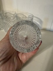Set Of 4 Vintage Clear Pressed Glass Tumblers -UV Reactive Under 365 Nm Blackli