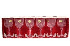 J G. Durand Set of 6 Cristal d’ Arques St Germain n4 Crystal Wine Glasses 5 Oz