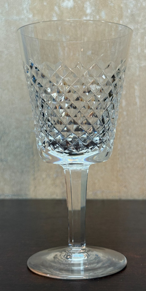 Waterford Crystal Alana Water Goblet Glass In Cut Diamond Lattice Irish Glas