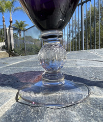 Pair Vintage Cambridge Aurora Amethyst Claret Wine Glass 5 1/4 » Very Pretty