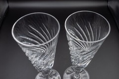Waterford Crystal Michele Champagne Flute Glass Pair 7 1/4″ H -FREE USA SHIPPING