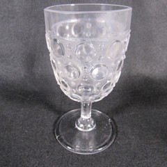 Vtg EAPG Lot of 2 Wine/Water 5 5/8″ Goblets – Coin & Dewdrop RARE, Egg in Sand