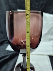 Vintage Libbey Black Amethyst Wine Water Glass Goblet Stemware 7″ replacement