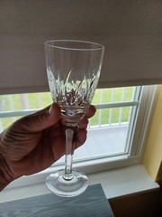 One Atlantis Crystal 8 1/4” Wine Glass Marquise Cut Pattern-Rarely Available.