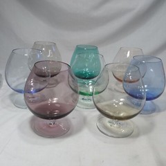 Vintage Brandy Glasses 10 Oz Mid Century Modern Various Colors Set Of 8