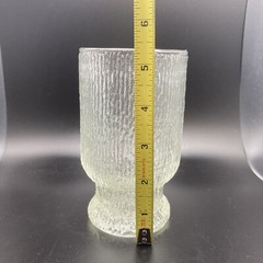 Vintage Indiana Glass Crystal Ice Tree Bark Footed Glass Tumbler