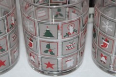 Vintage Culver Serve Mates Frosted Old Fashioned Tumblers 4 Christmas Carole