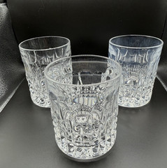 VTG Gorham HERITAGE Crystal Old Fashion Glasses Sparkling Hand Cut Set of 3