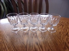Liquor Cordial Arcoroc Artic Wine Crystal Cut 6-Sided Stem 1.5 Oz – Set of 5