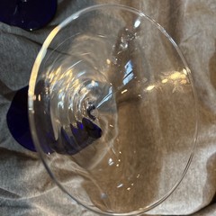 Libbey Bravura Martini Glasses Set Of 2 Cobalt Blue Curved Stem