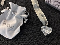 Lalique Intertwined Heart Crystal Necklace