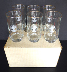 VTG Avon Mrs. Albee Tea Water Glass Tumblers Glasses SET OF 6 Gold Rimmed 12 Oz
