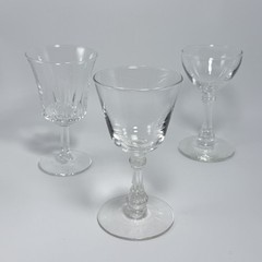 Vintage French Stemware Glasses Lot 3 Mixed Wine Goblets Clear France