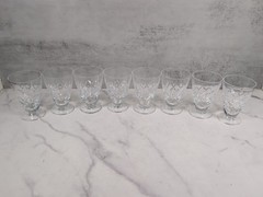 Vintage Stuart Crystal Glengarry Cambridge 4″ Footed Juice Glasses Set of 8