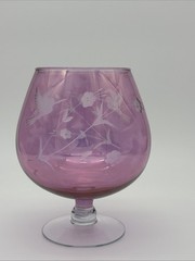 Vintage West Virginia Glass Specialty Hummingbird Oversized Brandy Snifter Vase