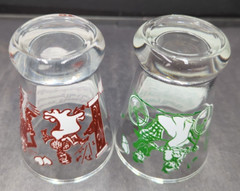 Hazel Atlas 1950’s Big Top Peanut Butter Glasses Set of 2 Gay 90’s Sheet Music