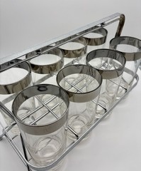 Vintage Dorothy Thorpe Retro style Water Goblet Glasses Carrier MCM Tumblers