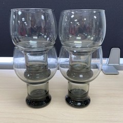 Libbey Stax Glasses Smokey Gray Set Of 4 12 Oz Vintage Drinkware Barware