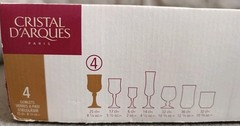 Set of 4 Cristal D’Arques Longchamp 7″ Goblet Wine Glasses 8.25oz Lead Crystal