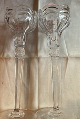 Pair of Rogaska Crystal Single Candlestick Aristocrat 10 1/2″