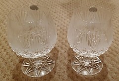 NEW UNUSED Waterford Tyrone Set of 2 Shannon Tulip Brandy Glasses in Box 1970’s
