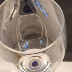 Art Glass Cobalt Drop Stem Wine Glasses Set of 2