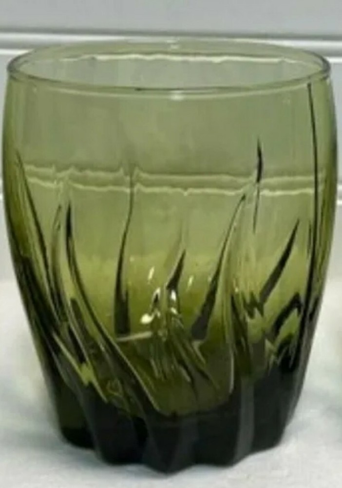 Anchor Hocking ⚓ CENTRAL PARK Fern Green 9oz Flat Tumbler Rocks Glass