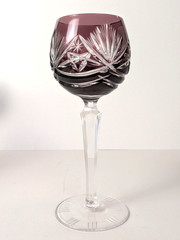 Set of 6 Ajka AJC40 Crystal Cut To Clear Wine Glasses/Hocks – 1940/60s Hungary