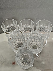 Vintage crystal cups, Arc France long champ, Cristal D’arques-Duran. 6 cups