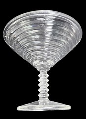 Anchor Hocking Manhattan Martini Glass Clear Ribbed Barware Compote ART DECO 30s