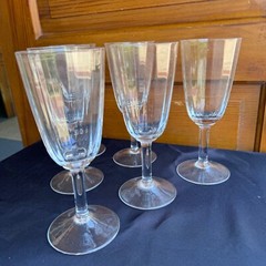 Vintage Dansk Designs FRANCE IHQ 8.5″ Optic Panel Crystal Wine Glasses set of 6