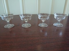 Set of 4 Clear Glass Stemmed Cocktail Coupe Dessert Glasses, Four-Piece