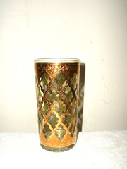 Lot 5 Culver Valencia 5 1/2″ 12 oz. Flat Tumbler Gold & Green Diamonds Straight