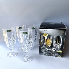 Godinger Milano Shannon Goblets 24% Lead Crystal Set o 4 Item #2525 Stemmed 13oz