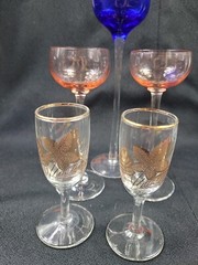 Set/7 Multicolored Long Stem Liqueur Cordial Shot Glasses “Fancy” EUC. 46