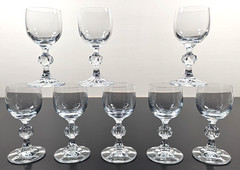 (8) Import Assoc Claudia Cordial Glasses Set Vintage Ball Stemware Bar Retro Lot
